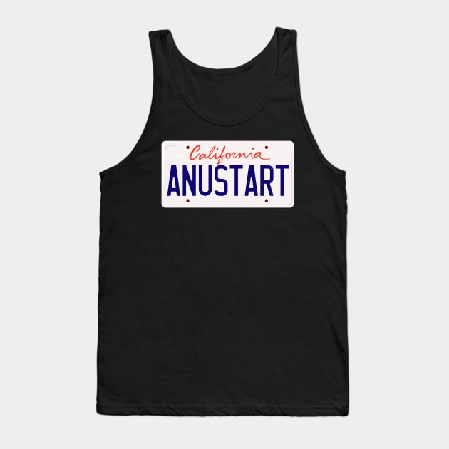 Tobias Funke Anustart A New Start License Plate Tank Top by Meta Cortex